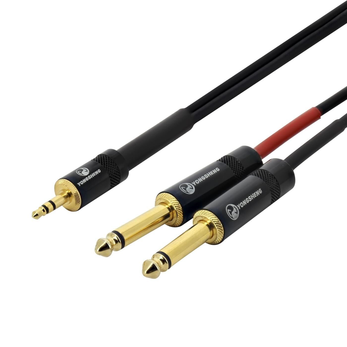 MiniJack to Dual 1/4" Mixer to PC Audio Cable SWAMP