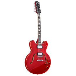 Artist Cherry12 12-String Semi-Hollow Electric Guitar with Humbucker Pickups