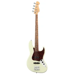 Artist AJBDLX Deluxe Bass Guitar with Premium Gig Bag - Vintage White