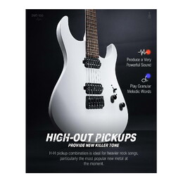 Donner DMT-100 Electric Guitar with HH Pickups - White