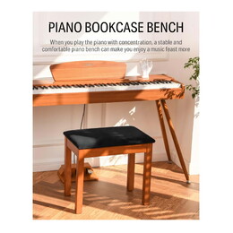 Donner Solid Wood Piano Bench - Burly Wood