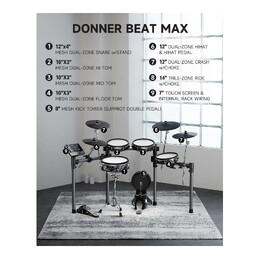 Donner BEAT MAX 8-Piece Electronic Drum Kit