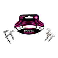 Ernie Ball Flat Ribbon 3-Pack Patch Cables - White - 12"