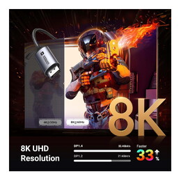UGREEN 25158 8K 60Hz Unidirectional USB-C to DisplayPort 1.4 Cable - 2m