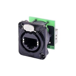 Neutrik NE8FDP etherCON Ethernet Panel Mount | Pass-through RJ45 Cat5e - Black