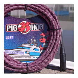 Pig Hog Riviera Purple Woven XLR Microphone Cable 20ft