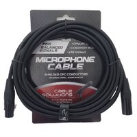 Stage Series Balanced XLR Microphone Cable - BLACK Connector - 1m
