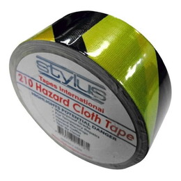 Stylus 210 Hazard Cloth Tape - 48mm x 25m - Black/Yellow