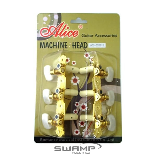 SWAMP 3+3 Locking Tuner Machine Heads - Gold with 3x Left Side and 3x Right Side