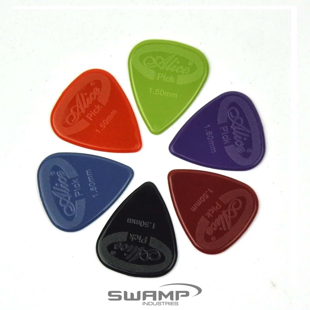 Set of 12x Alice Guitar Picks - Variety Pack - Celluloid - Small Round Tin