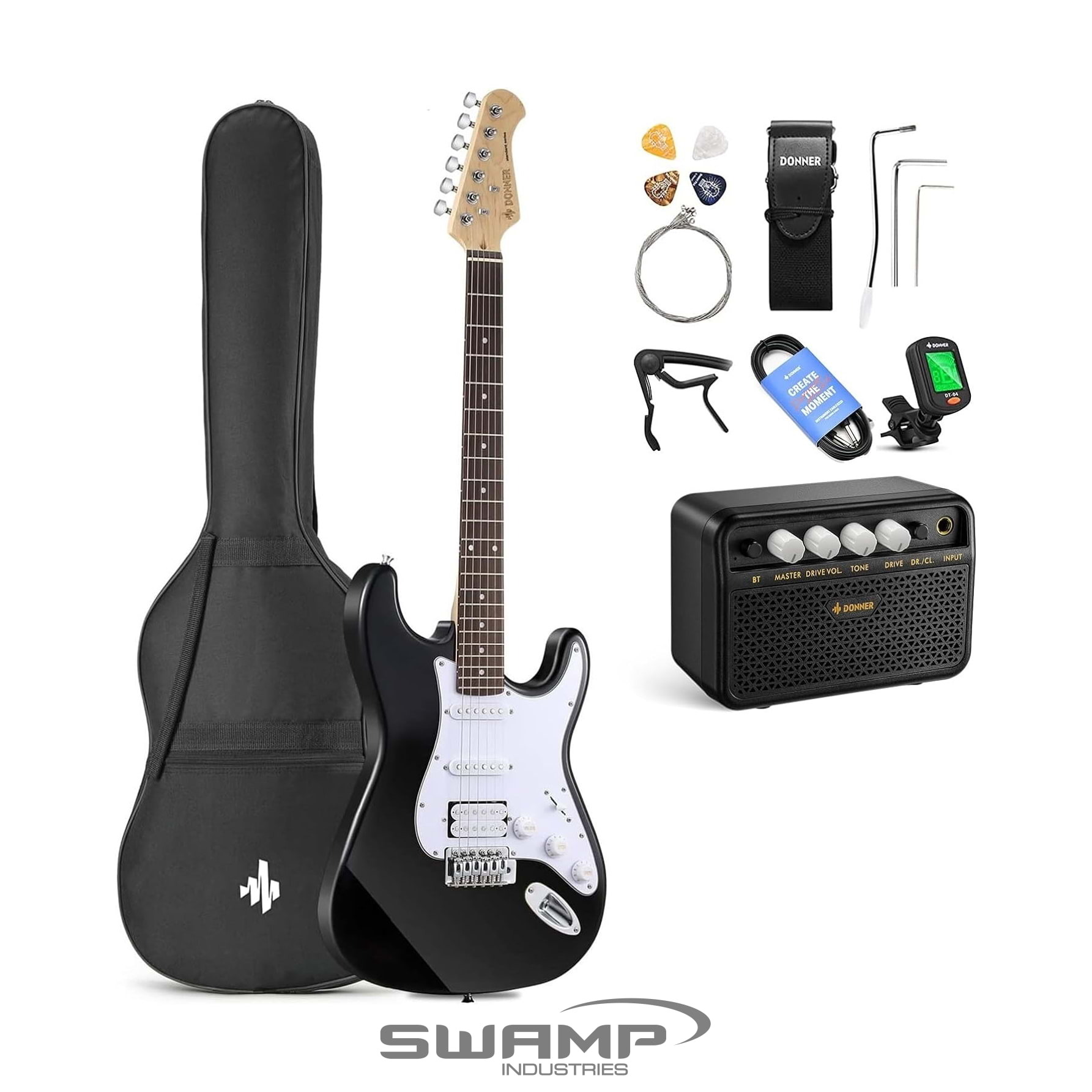 Enya Nova Go Sonic Smart Electric Guitar - 10W Speaker, Carbon Fibre Ocean Blue