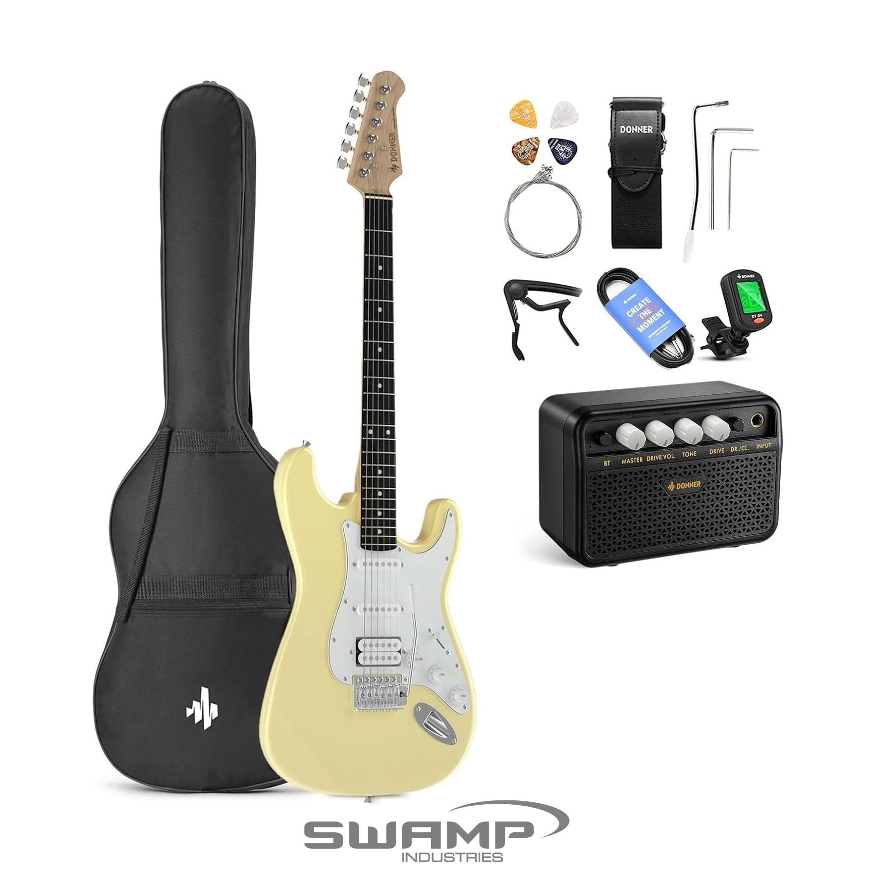 Enya Nova Go Sonic Smart Electric Guitar - 10W Speaker, Carbon Fibre Ocean Blue