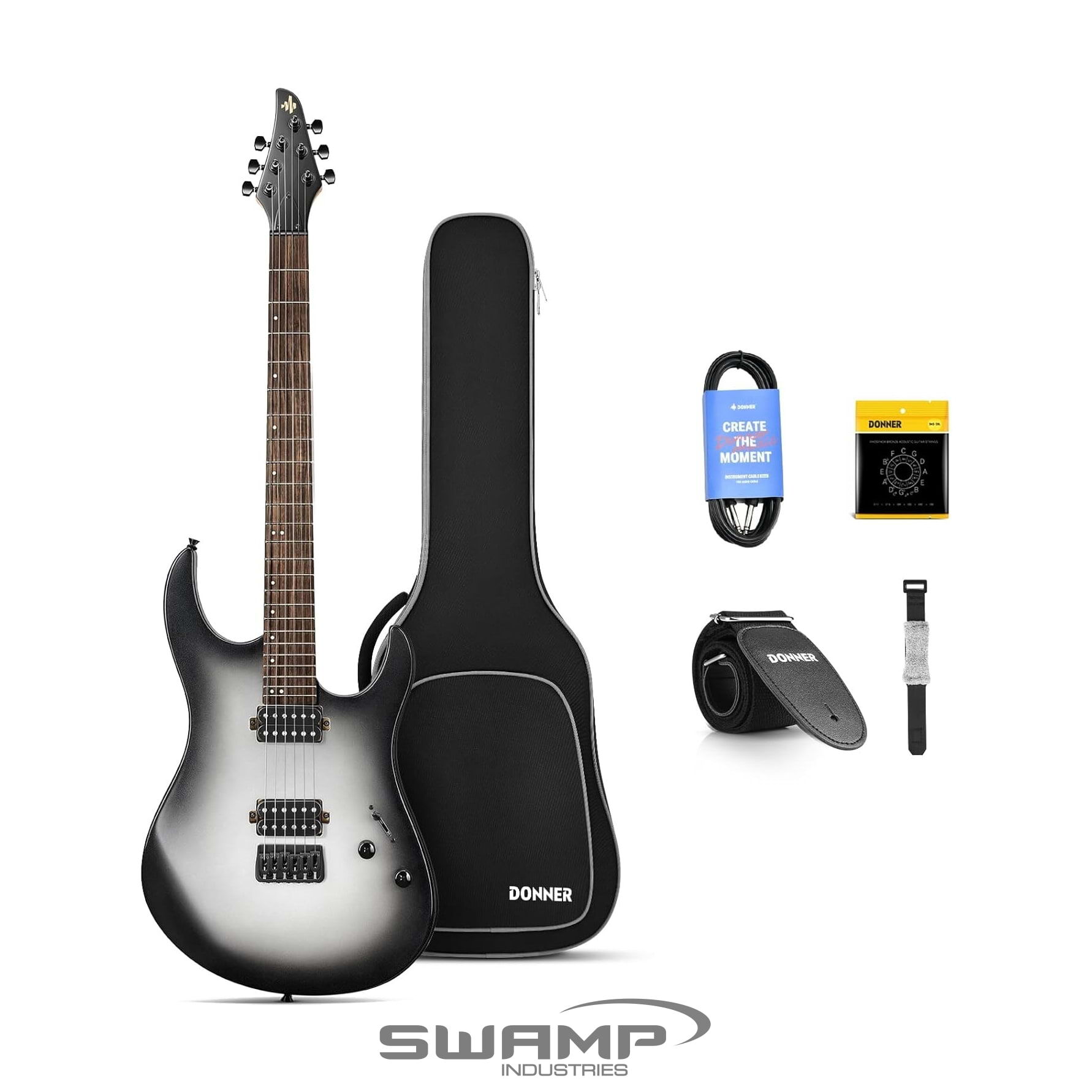 Enya Nova Go Sonic Smart Electric Guitar - 10W Speaker, Carbon Fibre Ocean Blue