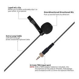 COMICA CVM-M-O1 Omni-Directional Lavalier Lapel Microphone