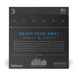 D'Addario XTAPB1253 XT Coated Phosphor Bronze Acoustic Guitar Strings 12-53