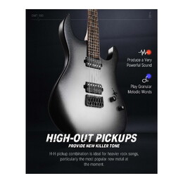 Donner DMT-100 Electric Guitar with HH Pickups - Gradient Black