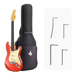 Donner DST-600 ST Electric Guitar - Red SSS