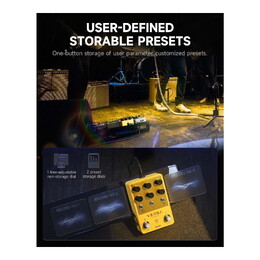 Donner Versa Yellow Fall II Delay & Reverb Guitar Effects Pedal