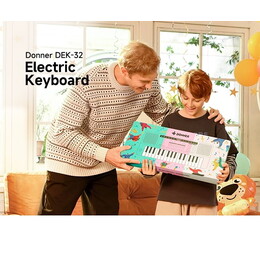 Donner DEK-32 32-Key Portable Electronic Keyboard - Cyan