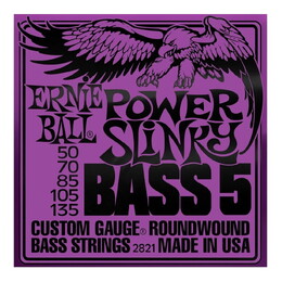 Ernie Ball 2821 Power Slinky 5-String Electric Bass Strings - 50-135 Gauge