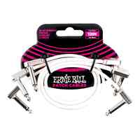 Ernie Ball Flat Ribbon 3-Pack Patch Cables - White - 12"