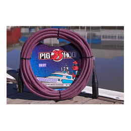 Pig Hog Riviera Purple Woven XLR Microphone Cable 20ft