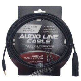 3.5mm TRS to XLR(m) - Stereo to Mono Cable - 5m