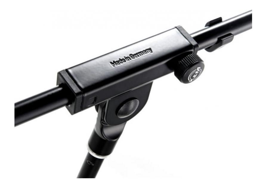 K&M 25400 Hi-Level Mic Stand With Long Boom Arm - Adjustable, Lightweight For Live Sound & Recording