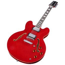 Artist Cherry12 12-String Semi-Hollow Electric Guitar with Humbucker Pickups