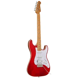 Artist AS30 HSS Electric Guitar with Premium Gig Bag - Ruby Flame