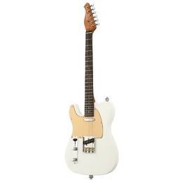 Artist AT53V2 Left Handed Electric Guitar with Hot Single Coil Pickups - White