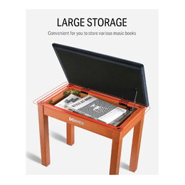 Donner Solid Wood Piano Bench - Burly Wood