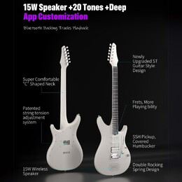 Enya Inspire Smart Carbon Fibre Super Strat Electric Guitar - Ivory White