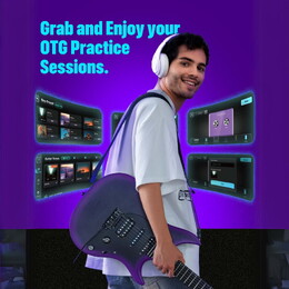 Enya Inspire Smart Carbon Fibre Super Strat Electric Guitar - Purple