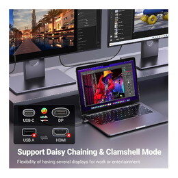 UGREEN 25158 8K 60Hz Unidirectional USB-C to DisplayPort 1.4 Cable - 2m