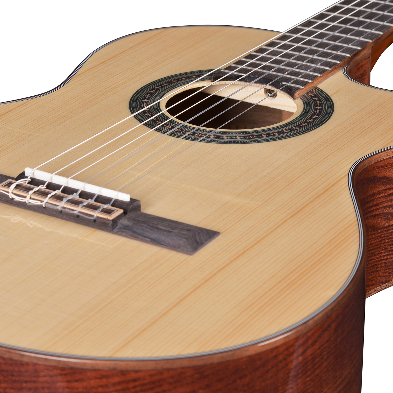 Artist CS180CEQ Solid Spruce Top Classical Guitar with Cutaway + EQ SWAMP