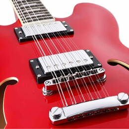 Artist Cherry12 12-String Semi-Hollow Electric Guitar with Humbucker Pickups
