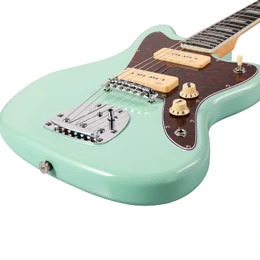 Artist Grungemaster Electric Guitar with P90 Pickups and Vibrato - Vintage Green