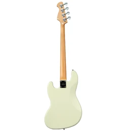 Artist AJBDLX Deluxe Bass Guitar with Premium Gig Bag - Vintage White