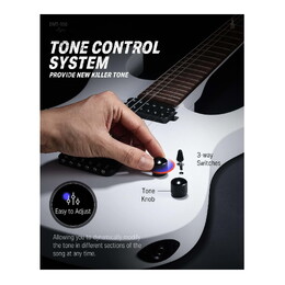 Donner DMT-100 Electric Guitar with HH Pickups - White