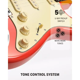 Donner DST-600 ST Electric Guitar - Red SSS