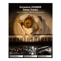 Donner OURA S100 88-key Graded Hammer Weighted Digital Piano - Black