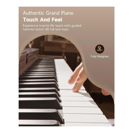 Donner OURA R300 88-Key Weighted Keyboard Piano - Walnut Wood