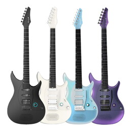 Enya Inspire Smart Carbon Fibre Super Strat Electric Guitar - Purple