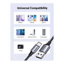 UGREEN 45071 USB-A to USB-C Braided Fast Charging Cable - 1m