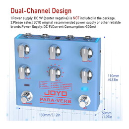 JOYO R-31 Para Verb Stereo Reverb Digital Effects Pedal