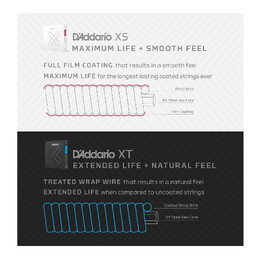 D'Addario XSAPB1253 XS Coated Phosphor Bronze Acoustic Guitar Strings 12-53
