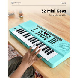 Donner DEK-32 32-Key Portable Electronic Keyboard - Cyan