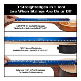 Music Nomad MN821 "Tri-Beam" Dual Notched Straight Edge & Precision Straightedge