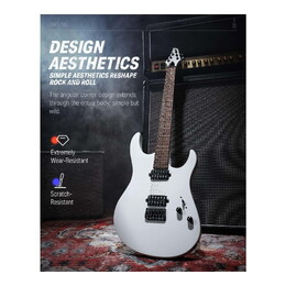 Donner DMT-100 Electric Guitar with HH Pickups - White